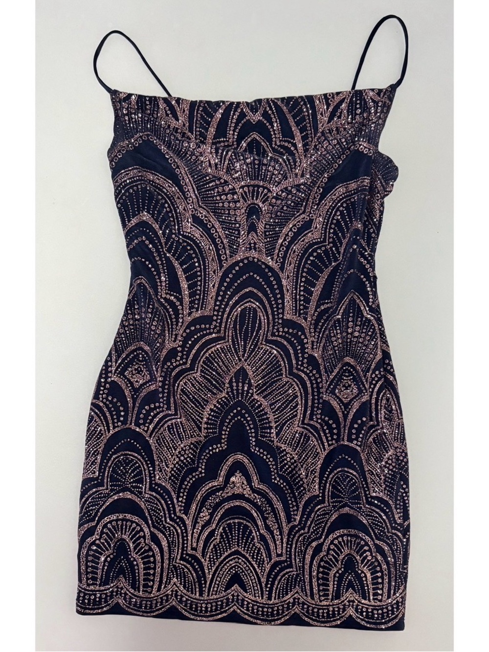 Jump Apparel Navy Blue Gold Glitter Bodycon Mini Dress Size S 💙✨ #bodycon #party